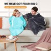 Inhand Gray Fuzzy Wearable Hoodie Blanket - Oversized Cozy Polyester Sweatshirt for Women, One Size Fits All - The Perfect Warm Gift - 4 of 4