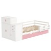 Twin Size Wood Platform Bed with Sample Bookshelf and Movable Wardrobe - 4 of 4