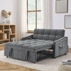 53" Pull-Out Sleeper Sofa Bed With TypeC and USB Charging, Upholstered Loveseats Sofa with Adjsutable Back and Two Arm Pocket - ModernLuxe - 2 of 4