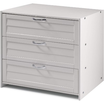 Donco LOUVER LOW LOFT 3 DRAWER CHEST WHITE