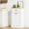 Tilt-Out Trash Cabinet, Hidden Trash Storage, Freestanding White Garbage Can Cabinet for Kitchen, Dining, Living Room - 2 of 4
