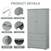 MAYEERTY Wide Bathroom Cabinet Freestanding 2 Drawers Adjustable Shelf MDF Painted Gray - 3 of 4
