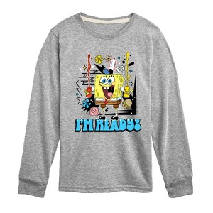 Boys' - SpongeBob SquarePants - I'm Ready Long Sleeve Graphic T-Shirt - 1 of 4