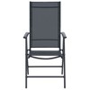 vidaXL 5-Piece Black Patio Dining Set with Adjustable Reclining Chairs - Powder-Coated Aluminum and Textilene Construction for Indoor and Outdoor Use - 3 of 4