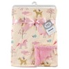 Luvable Friends Baby Girl Plush Blanket with Faux Shearling Back, Magical Forest, One Size - 2 of 2