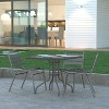 Emma and Oliver 31.5" Square Tempered Glass Metal Table with Smooth Ripple Design Top - 2 of 4