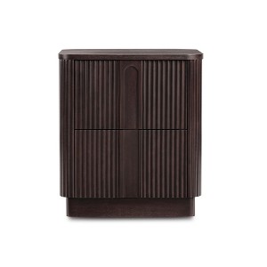 Teamson Home Potomac Modern Boho Solid Wood 2-Drawer Nightstand with Push-to-Open Storage & Rounded Corner - 1 of 4