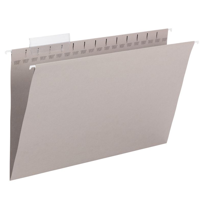Smead TUFF  Hanging File Folder with Easy Slide  Tab,1/3-Cut Sliding Tab,  Legal Size, Steel Gray, 18 per Box (64093), 2 of 6