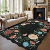 Rug, Machine Washable Non-Slip Floral Accent Carpet for Living Room, Bedroom, Kids Room, Stain-Resistant Easy-Clean Indoor Floor Mat - 4 of 4