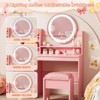 Princess Makeup Vanity Desk with Bookshelf, Kids Pretend Play Vanity Set - 4 of 4