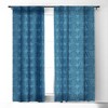 Sewzinski Striped Circle Squares Blue Set of 2 Panel Blackout Window Curtain - Deny Designs - image 3 of 4