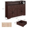 Farmhouse Buffet Cabinet with Drawers & Open Shelf, Sideboard Storage Cabinet - 2 of 4
