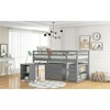 Twin Size Loft Bed with Cabinet and Rolling Portable Desk - 3 of 4