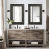 Lirago Distressed Wood Wall Mirrors Farmhouse Mirror Set of 2 Antique Brown 36x24 - 2 of 4