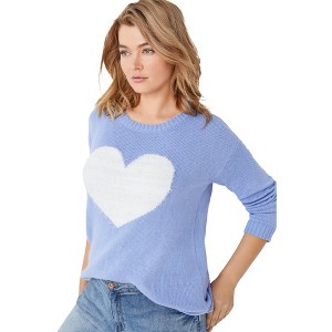 ellos Plus Size Love Sweater - 1 of 4