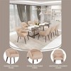 Elias Dining Chair Upholstered in Leather Velvet and Powder Coated Legs, Beige - 4 of 4