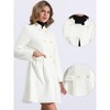 Allegra K Women's Stand Collar Double Breasted Pocket Long Sleeve Winter Coats - 2 of 4