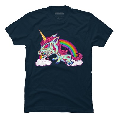 Men's Design By Humans Zombie Rainbow Unicorn By Dzuu T-Shirt