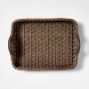 Rattan Decorative Tray with Leather Handles Dark Brown - Threshold™ designed with Studio McGee - 3 of 4