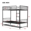 CAVINAS Twin Size Modern Bunk Bed with Storage Shelf & Guardrails,Simple Metal Bed Frame for Bedroom,Kids Room,Black - 4 of 4