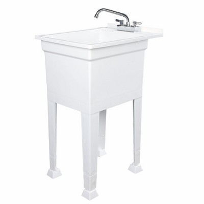 UTILITYSINKS USA-Made Plastic Freestanding 24 in x 24-Inch UtilityTub Heavy  Duty Compact Utility Sink Ideal for Workshop, Laundry Room, Garage