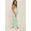 PinkBlush Green Striped Ribbed Sleeveless Maternity Maxi Dress - 2 of 4