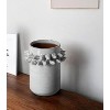 HomeRoots 7" Gray Abstract Cylinder Ceramic Table Vase - 2 of 4