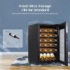 Acekool 24-Bottle Built-In Wine Cooler - Black Metal Frame with Digital Control (40-65°F), Adjustable Shelves - 4 of 4