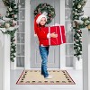 Christmas Area Rug, Holiday Carpet with Bells, Holly Berry & Ribbon Garland Design, Festive Throw Rug for Living Room, Bedroom - 3 of 4