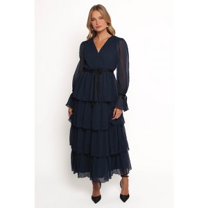 Petal and Pup Antoinette Long Sleeve Tiered Maxi Dress - Navy M - 1 of 4