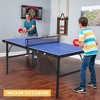 Table Tennis Set, Ping Pong Table Portable - 60x26 Inch with Demountable Net, 2 Paddles, 3 Balls, Waterproof Tabletop for Indoor Outdoor, Blue - 3 of 4