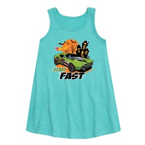 Girls' - Hot Wheels - Halloween Graphic Sleeveless Aline Dress - 1 of 3