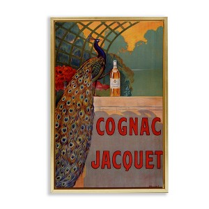 Stupell Industries Vintage Cognac & Peacock Black Framed Floater Canvas Wall Art - 1 of 4