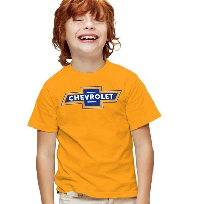 Boys' Short Sleeve Chevrolet Blue And Gold Vintage Bowtie T-Shirt