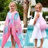 Joyfy Kids Unicorn Hooded Bath Towels, 30" x 50" Premium 100% Cotton Beach & Pool Towels for Girls Aged 3-10, Soft Absorbent Bath and Swim Towel Wrap - 2 of 4