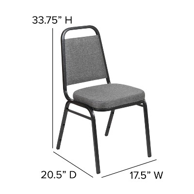 Silver Vein Frame Gray Fabric Stacking Banquet Chair