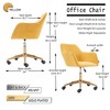 Modern Velvet Swivel Desk Chair, Height Adjustable 360 Degree Swivel Office Chair With Metal Legs, Upholstered Makeup Vanity Armchair With Back - 3 of 4
