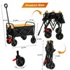 Lyngins Heavy-Duty Collapsible Wagon, Waterproof Wagons Carts Foldable with Rubber Wheels, Mini Folding Wagon Garden Shopping Beach Cart - 4 of 4