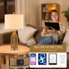 Maxax Set of 2 Rattan Table Lamps for Living Room, 24.5" Boho Bedside Lamps with A+C USB Charging Ports for Nightstand - 4 of 4
