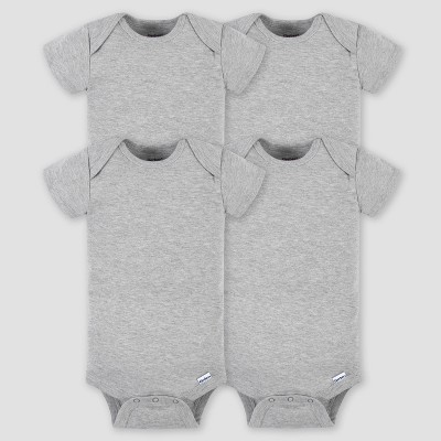 Gerber Baby 4pk Short Sleeve Onesie - Gray Newborn