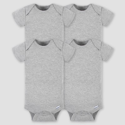 Honest Baby 5pk Organic Cotton Short Sleeve Bodysuit - Gray 12m