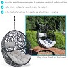 Sunnydaze Outdoor Resin Wicker Patio Jackson Hanging Basket Egg Chair Swing with Cushions and Headrest - 2pc - image 2 of 4