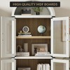 Arched Pantry Cabinet with Doors and 2 Drawers 71.4in Tall Wood Storage Cabinet for Kitchen Dining Room Bathroom - 4 of 4
