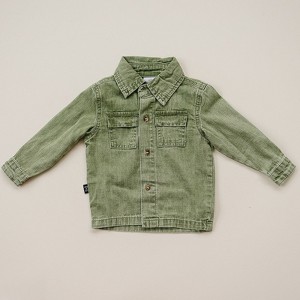 Kids Jagger Denim Button Up Shirt - Olive + Scout - 1 of 4