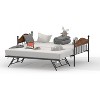 Twin Metal Daybed with Pop-Up Trundle, Modern Steel Frame Platform Bed with Headboard,Space-Saving Convertible Sleeper for Living Rooms,Bedroom - 2 of 4