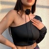 Flower Choker Necklace for Women-Adjustable Lace-up Handmade Velvet Floral Choker Necklace,Elegant Summer Necklace for Weddings,Parties,and Holiday - 4 of 4