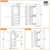 Aheaplus Closet Organizer System with 6 Hanging Rods and Drawers, Freestanding Closet System with Shelves - 4 of 4
