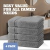 Wealuxe Premium Bath Towels Set of 4 - 100% Ring Spun Cotton 650GSM, Extra Absorbent, Soft Towels for Bathroom, Shower, Hotel, Spa - 27x54" - 3 of 4