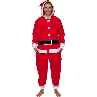 New Unisex Mens & Womens Festive Red Santa and Green Elf Novelty Christmas Ladies Onesie Jumpsuit