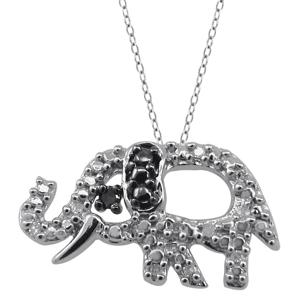 Photos - Pendant / Choker Necklace 120 CT.T.W. Round-Cut Black and White Diamond Pave Set Elephant Pendant 